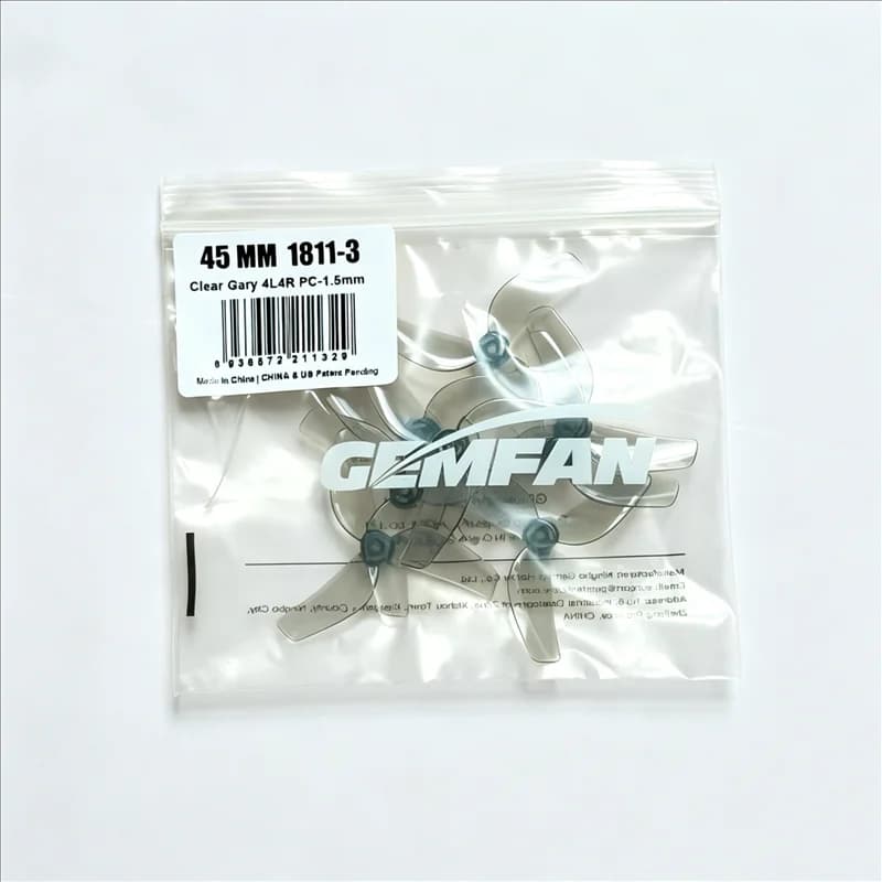 4 Paia di Eliche Gemfan 45mm 1811-3 a 3 Pale in PC, Passo 1.8in, Eliche Ultra-Leggere per Motori 1102 di Micro Droni FPV