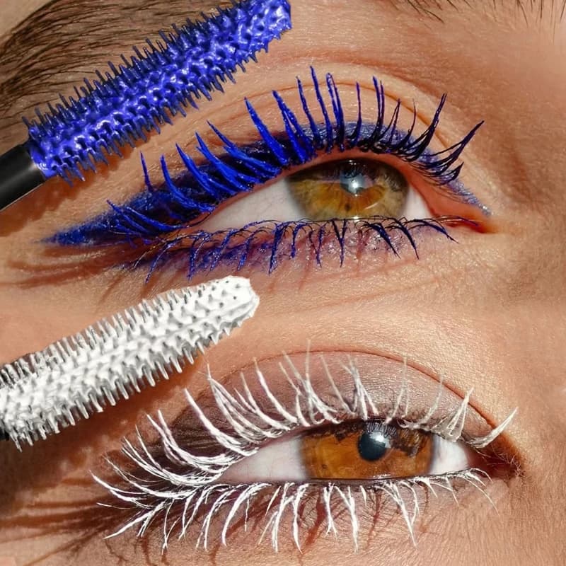 5D Mascara in Blue Silk Fiber, Waterproof, Long Duration, Rapid Drying, Anti-sweeping, Moisturizing and Lashing for Eyelash, Eye Makeup Tool