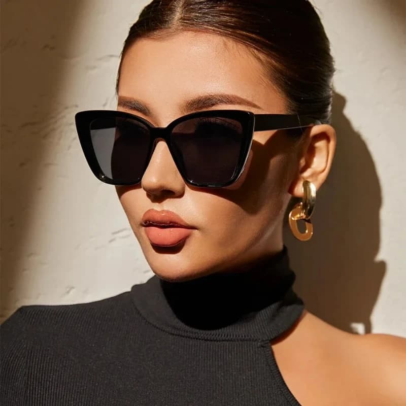 INS Cat Eye Sunglasses UV400 Protection Retro Leopard Shades for Women Street Shooting Photo Props Fashion Eyewear Lentes De Sol