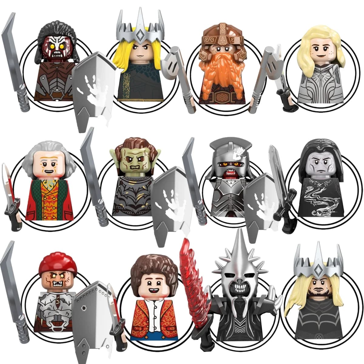 Cieco Box TV6411 Mini Action Figure Toys Orchi Elfi Nano Rohan Knight Army Wars Building Blocks Accessories Christmas Gifts