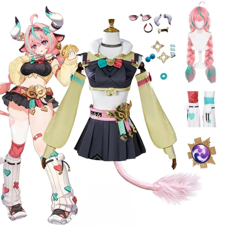 Varesa Gioco Cosplay Genshin Impact Costume Outfit Abito Cosplay Carnevale Halloween Animazione comica Abbigliamento da festa Parrucca Scarpe Abito