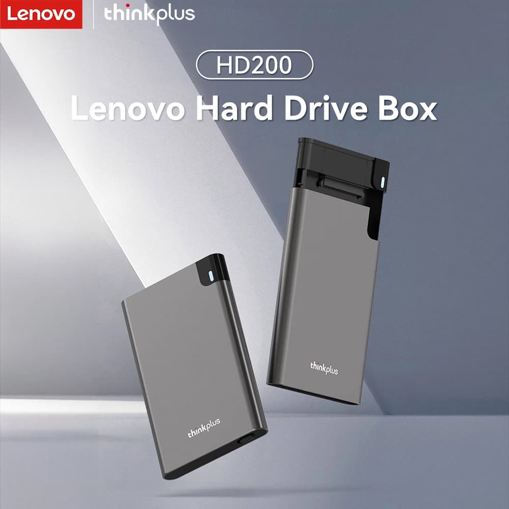 Enclosure esterno per disco rigido Lenovo in alluminio, custodia da 2,5 pollici SATA a USB C per HDD/SSD, trasferimento dati ad alta velocità