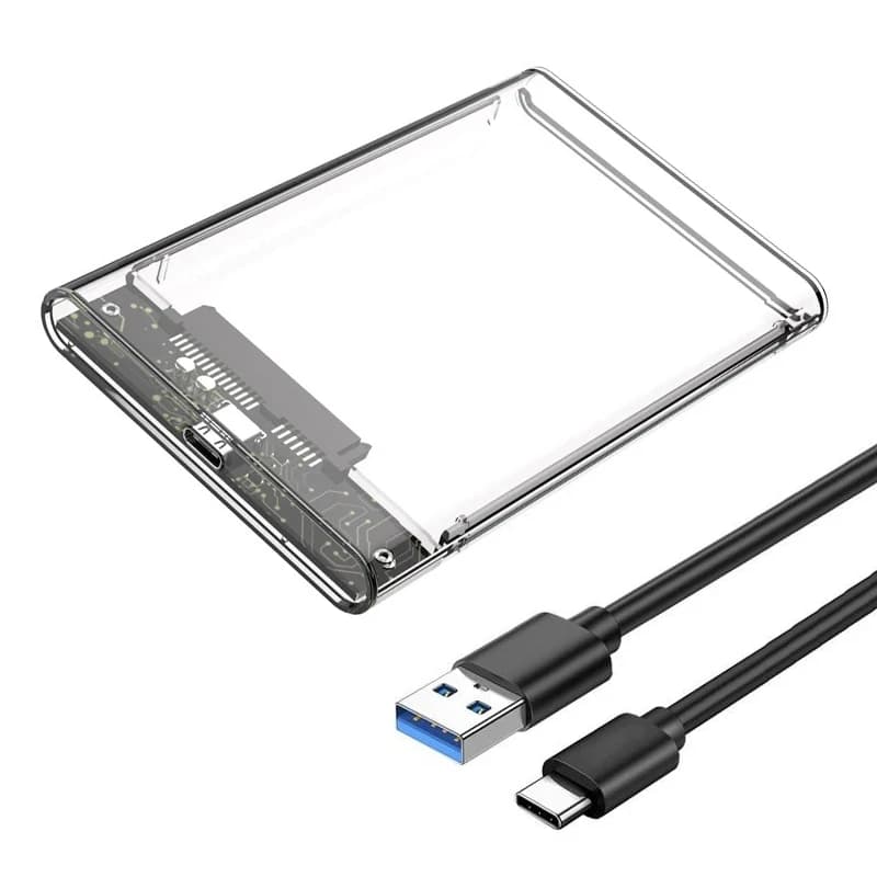 Scatola per disco rigido USB 3.0 Tipo C a SATA III Custodia per disco rigido HDD da 2,5 pollici SSD Custodia esterna per disco rigido Scatola per disco HDD esterno