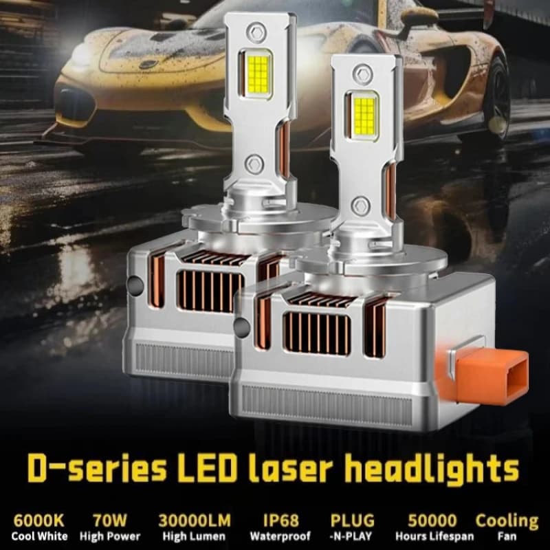 Lampadina Xenon LED Turbo Canbus HID D1S D2S D3S D4S per Fari Auto, 30000LM 6000K, Plug & Play