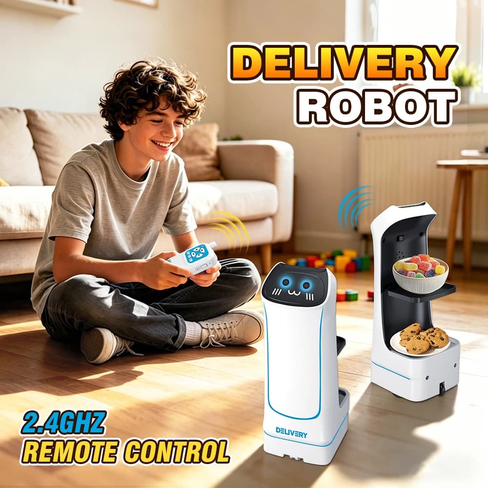 Auto telecomandate, robot elettrici per la consegna di cibo, giochi per il trasporto di piccoli oggetti, giocattoli divertenti a sorpresa, regali di compleanno