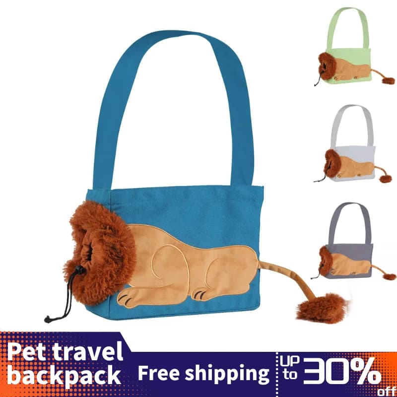 Trasportini per animali domestici Borsa traspirante portatile con design leone Borse da trasporto per cani e gatti Borsa da viaggio per animali domestici Borse da trasporto a spalla per animali domestici
