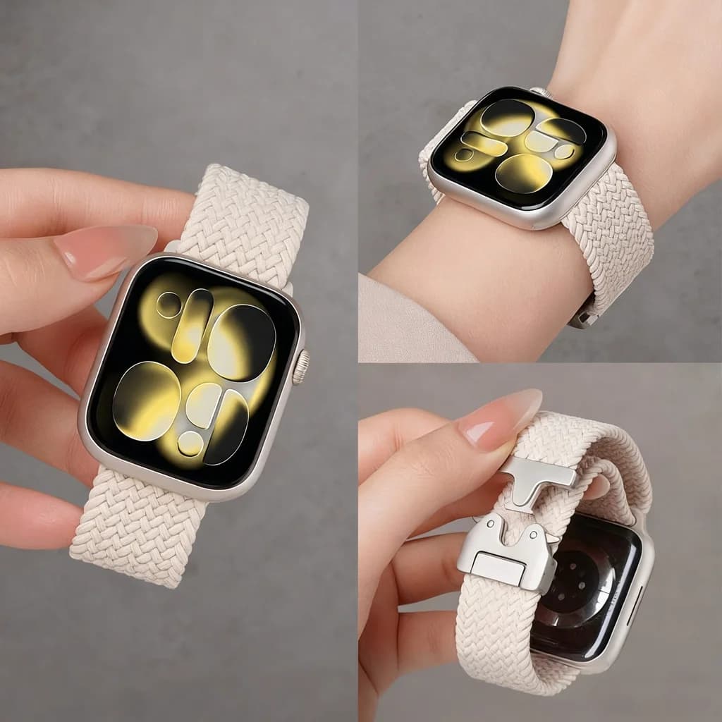 For Apple watch Ultra 3-2 49mm 46mm 45mm 42mm 40 41 Braided parachute strap and only Loop 11 10 9 SE 8 7 6 5