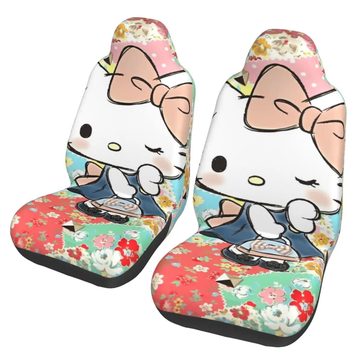 Coprisedile universale Hello Kitty per la maggior parte delle auto, in tessuto, con motivo simpatico cartone animato, ideale per viaggi e caccia