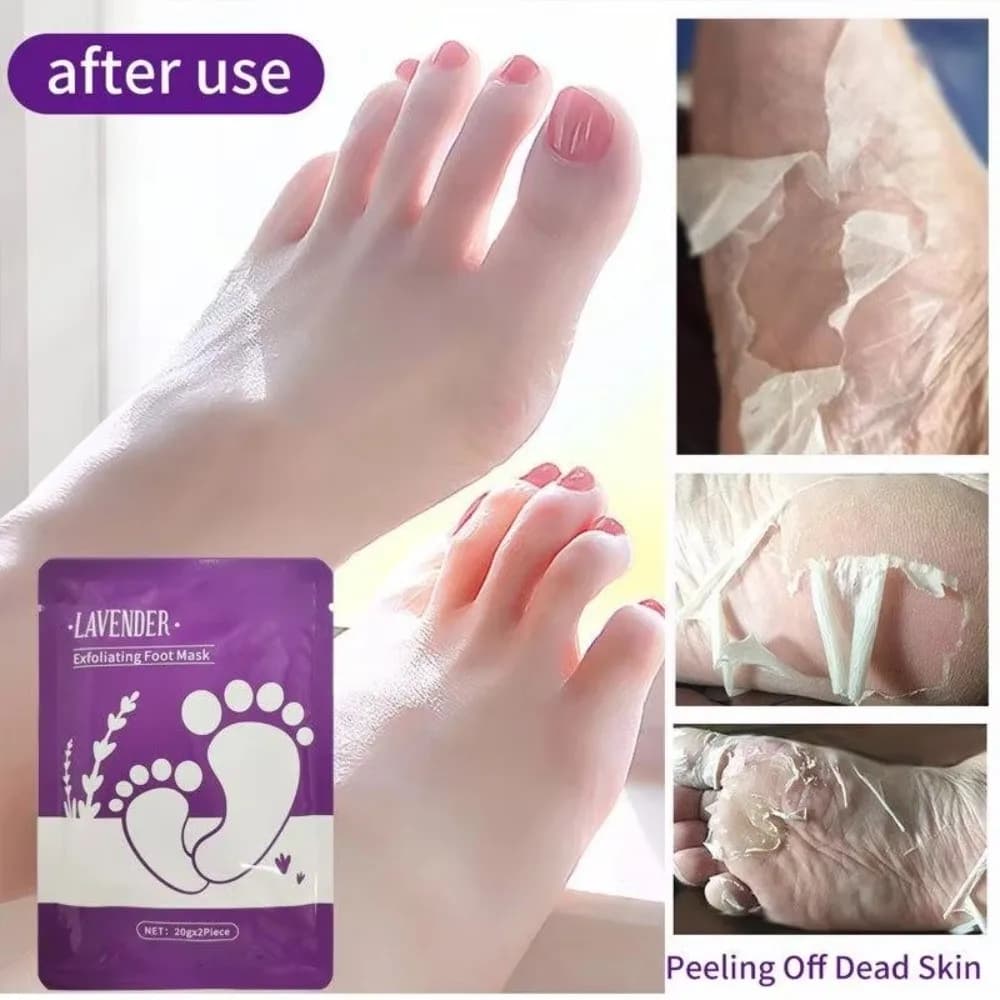 Maschera Esfoliante Idratante alla Lavanda per Piedi, Trattamento SPA Domestico, Maschera Peeling per Piedi, Riparazione Calli, Rimozione Pelle Morta, Calzini Esfolianti