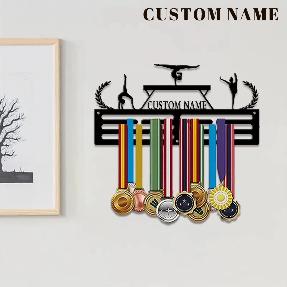 Espositore personalizzato in metallo per medaglie di ginnastica, regalo di San Valentino, per decorare la stanza, adatto per pallacanestro, calcio ed esercizi sportivi