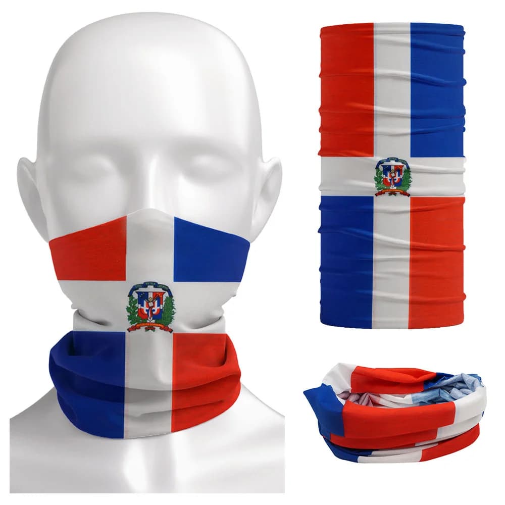 Dominica National Flag Bandana Seamless Summer ghetta Outdoor Headwear escursionismo ciclismo collo sciarpa pesca maschera per uomo donna