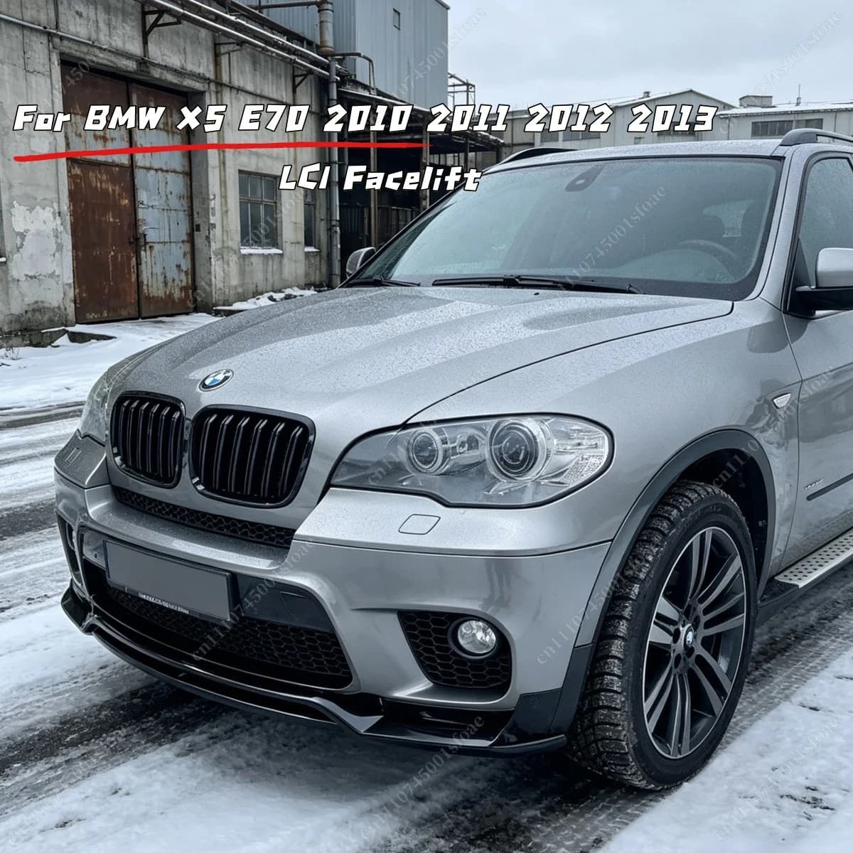 Front Bumper Spoiler Lip Splitter For BMW X5 E70 Glossy Black 2010 2011 2012 2013 LCI Facelift Not Fit X5M Diffuser Auto Tuning