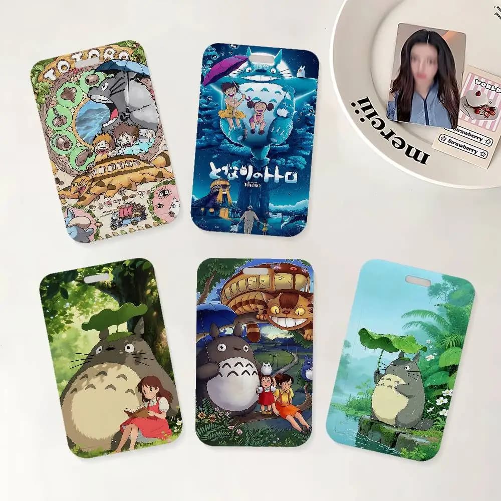 Porta badge identificativo con cordino da collo, ispirato al film Il mio vicino Totoro, per ufficio, scuola, porta tessere e credenziali.