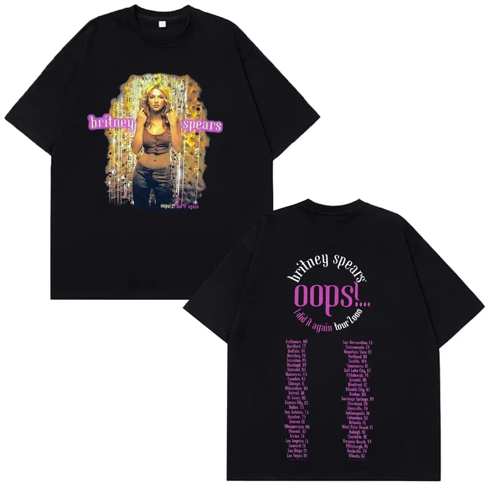 T-shirt Grafica Moda Cantante Britney Spears, Maglietta Estiva in Cotone da Uomo e Donna, T-shirt Estetica Oversize Casual Streetwear