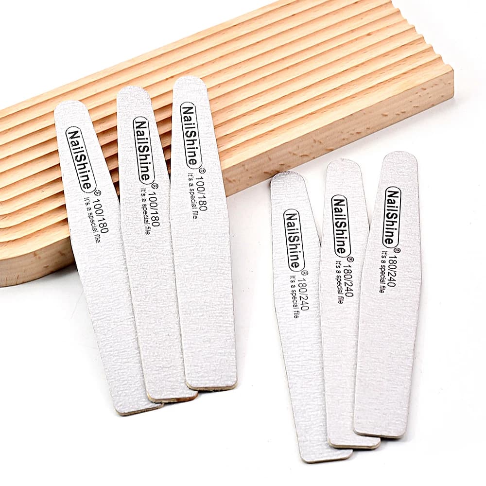 5PCS Diamond Design Wood Nail Files Set Polishing Buffers Premium 100/180/240 Grit Sandpaper Manicure Tool Portable Travel Kit