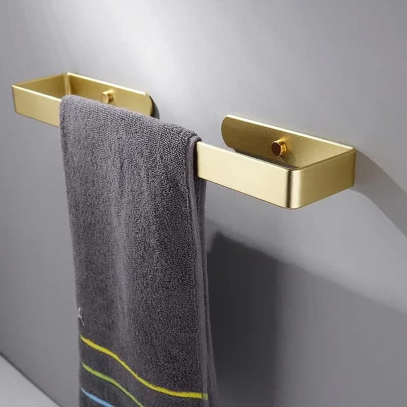 Gancio per accappatoio da bagno dorato portasciugamani da Bar rotolo da cucina appendiabiti per asciugamani da cucina organizzatore per ripiano autoadesivo senza gocciolatore