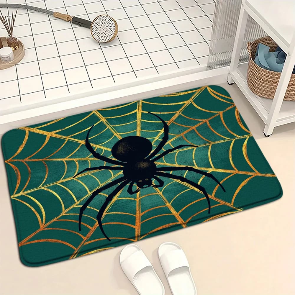 Spider Pattern Entrance Door Mat Welcome Mat Bathroom Kitchen Non-slip Floor Carpet Washable Bedroom Home Decoration Small Rug