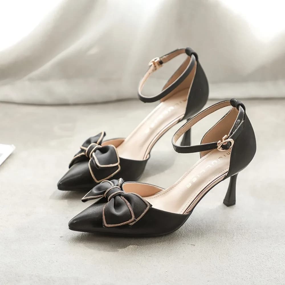 Elegant Heel Heels Women's Shoes Trend Pointed Toe Butterfly Stilettos Elegant Dress Weddings Bridal Party White Designer