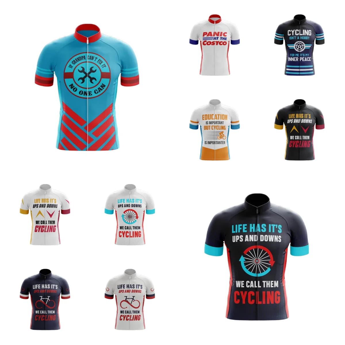 Ups e down Abbigliamento da bicicletta Maglia Divise da ciclismo per uomo Maglia da bici da Mtb Biciclette sportive Uomo Pantaloncini con bretelle da ciclismo Bici da strada