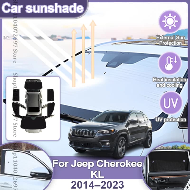 Per Jeep Cherokee KL 2014-2023 2020 2022 Coperture Complete Parasole Anti-UV Protezione Finestrini Laterali Accessori