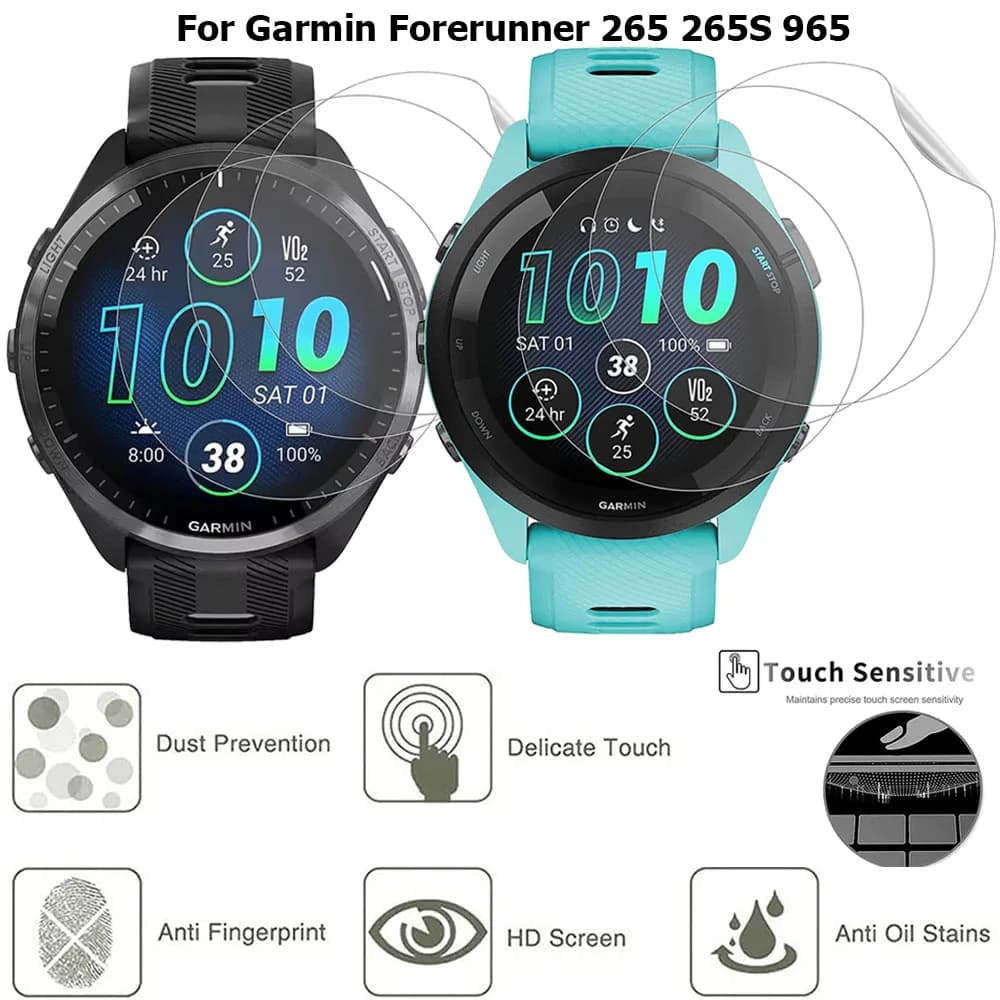 3 pcs soft HD hydrogel protective film for Garmin Forerunner 265 265S 965 Smartwatch film protection transparent screen accessories