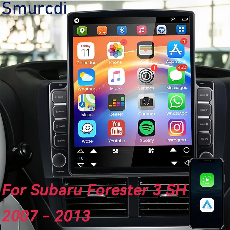 Autoradio Android 16 da 9.7 pollici per Subaru Forester 3 SH 2007-2013 per Subaru Impreza GH GE 2007-2011 Lettore multimediale CarPlay Auto