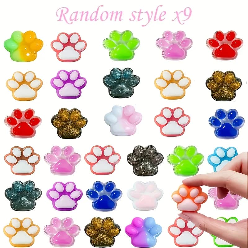 Mini Giocattolo Squishy a Forma di Zampa di Gatto, Pallina Antistress a Forma di Carota, Perfetto per Regalini per Feste di Bambini, Premi in Classe e Regali per le Vacanze