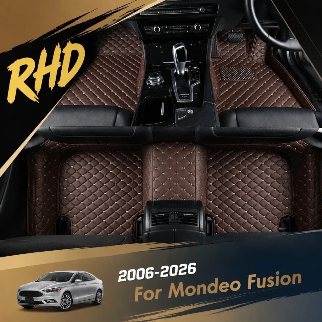 RHD Car Floor Mat for Ford Mondeo Fusion 2006-2026 Leather Carpet Foot Pad Car Accessories Car Interior Decor Styling