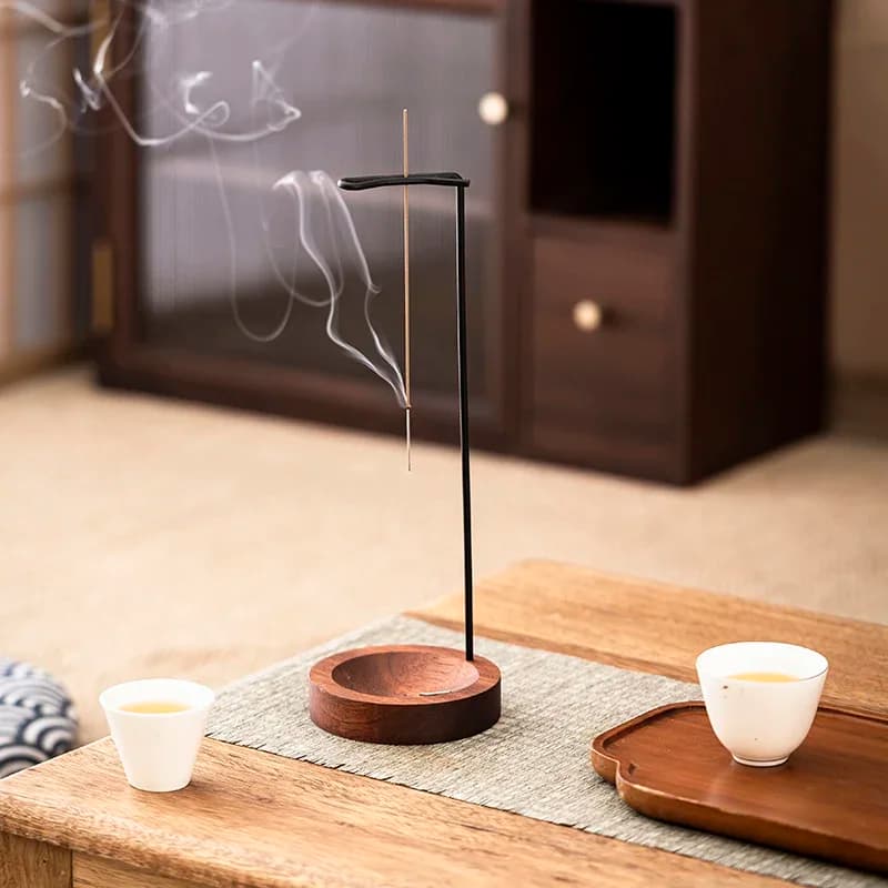 Creativo capovolto bruciatore di incenso porta bastoncini di incenso rotondo in legno vassoio di incenso ornamento camera da letto casa decorazione yoga artigianato