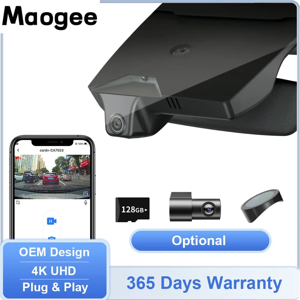 DVR for Auto Genesis GV70 2022-2026 1a Gen JK1 / GV60 2022-2025, Dashcam Front 1620P and Rear Camera 1080P, LHD/RHD Options