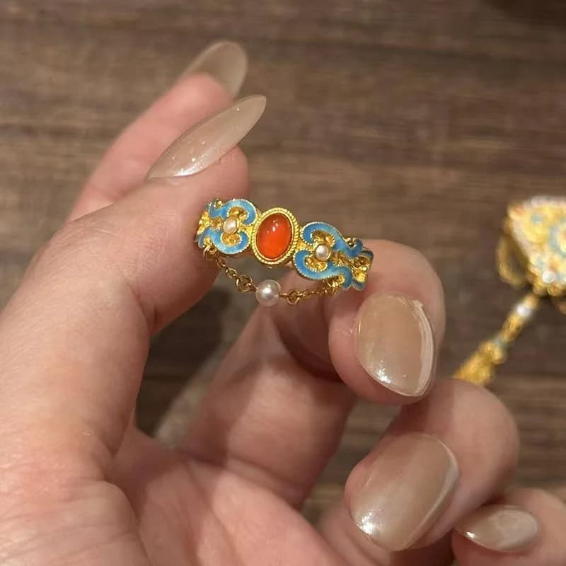 New Huafeng Diandian Ring Women's High-value New Year's Ring Light Luxury Personality Versatile Fashion New Year Jewelry