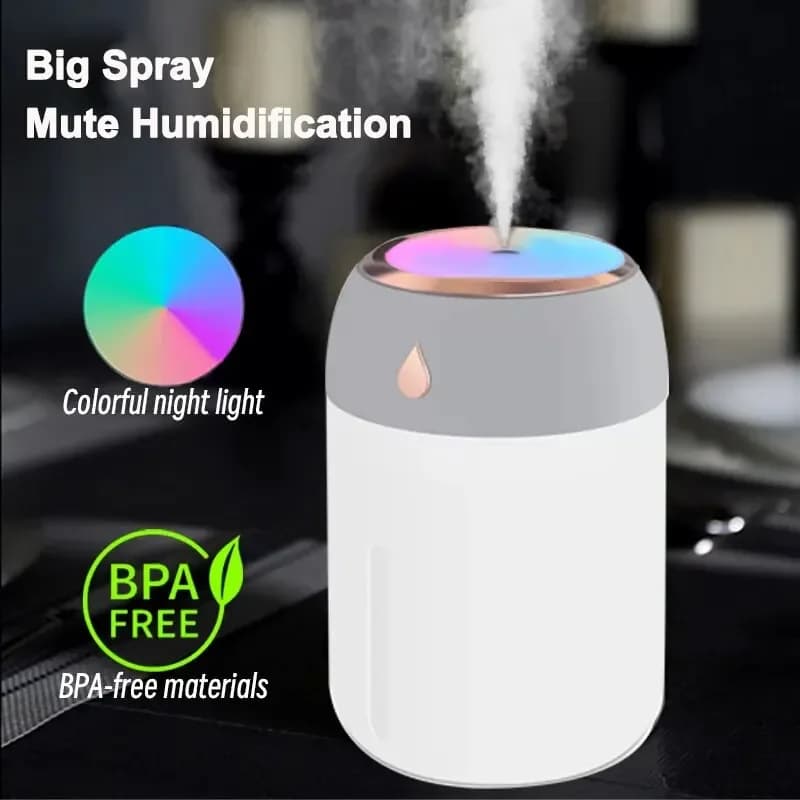 Mini USB portable humidifier aroma diffuser LED cold light 330ml fog per room house auto plant purifier