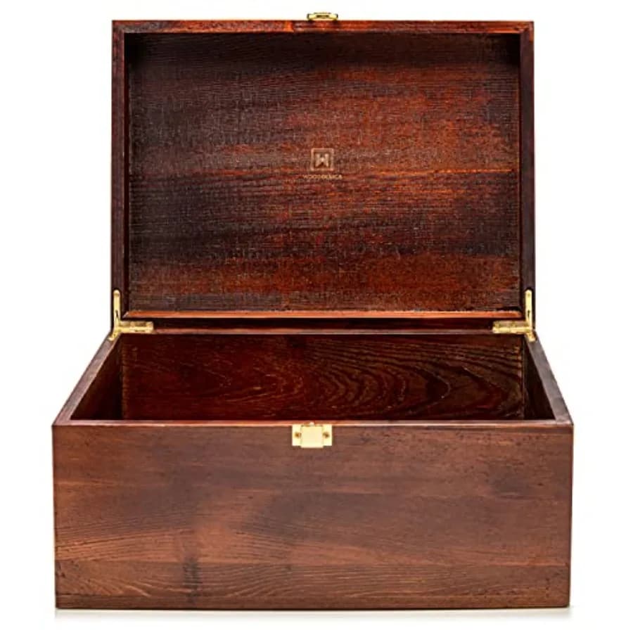 Scatole regalo in legno - Grande scatola portaoggetti per ricordi, scatole decorative con coperchio, scatola in legno con coperchio a cerniera, scatole in legno per riporre oggetti