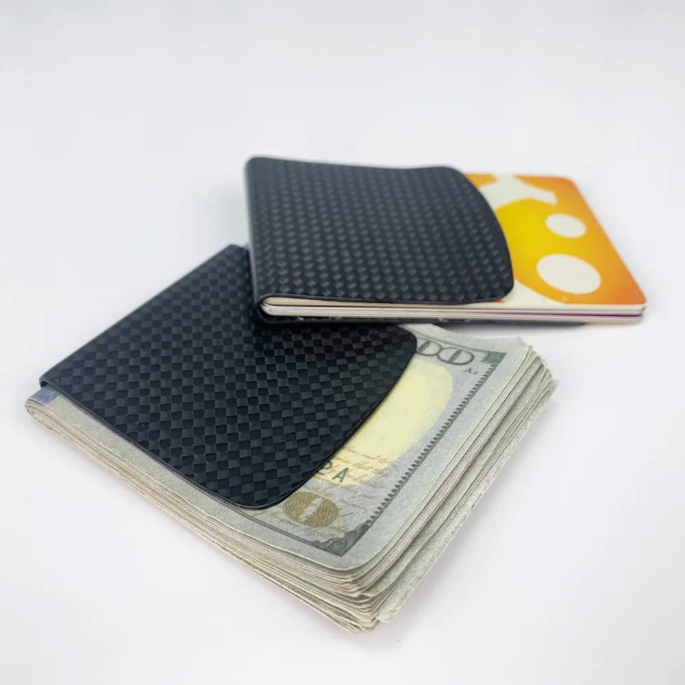 Quality Ultra-thin Matte Real Carbon Fiber Wallet Slim Money Clip 74*55mm Durable Card Holder For Men Women
