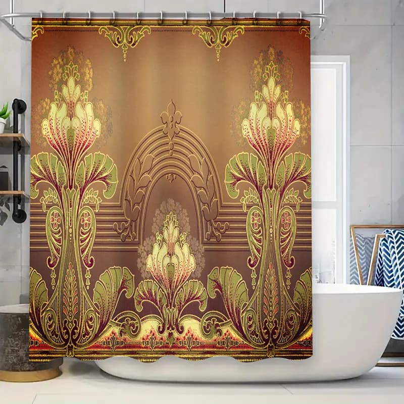 Tenda da doccia con piume rosa vibranti per l'arredamento del bagno Installazione semplice e tessuto impermeabile Idea regalo ideale