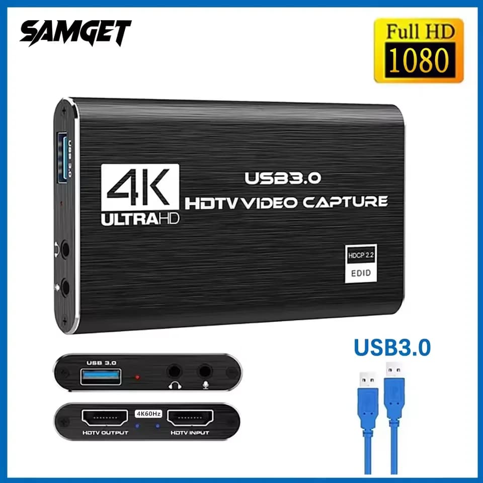 Scheda di acquisizione video USB 3.0 4K 1080P 60Hz HD Videoregistratore compatibile HDMI Grabber per PS4 Switch Registrazione di giochi Streaming live