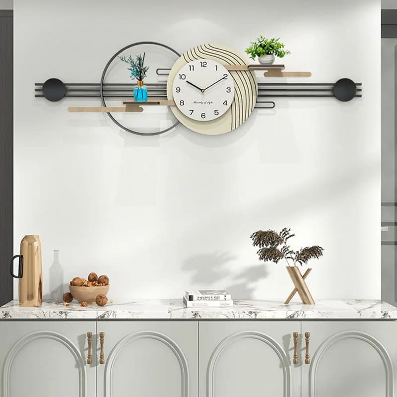 Abstract Art Wall Clock Great Modern Silent Quartz Watch Elegant Dining Table Decoration for Living Room Home
