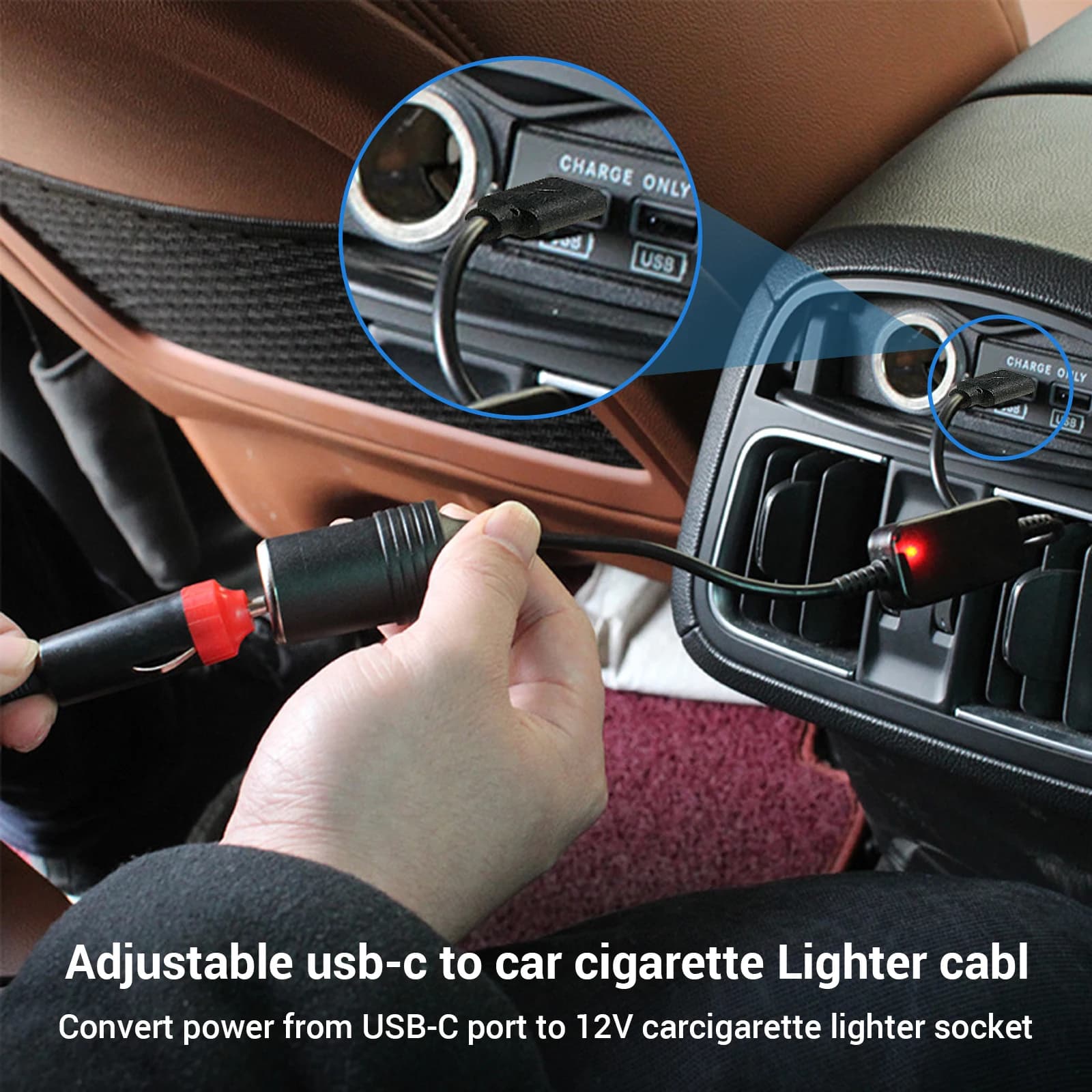 Adattatore USB da 5V 2A a Presa Accendisigari 12V, Convertitore Maschio-Femmina per Accessori Elettronici Auto