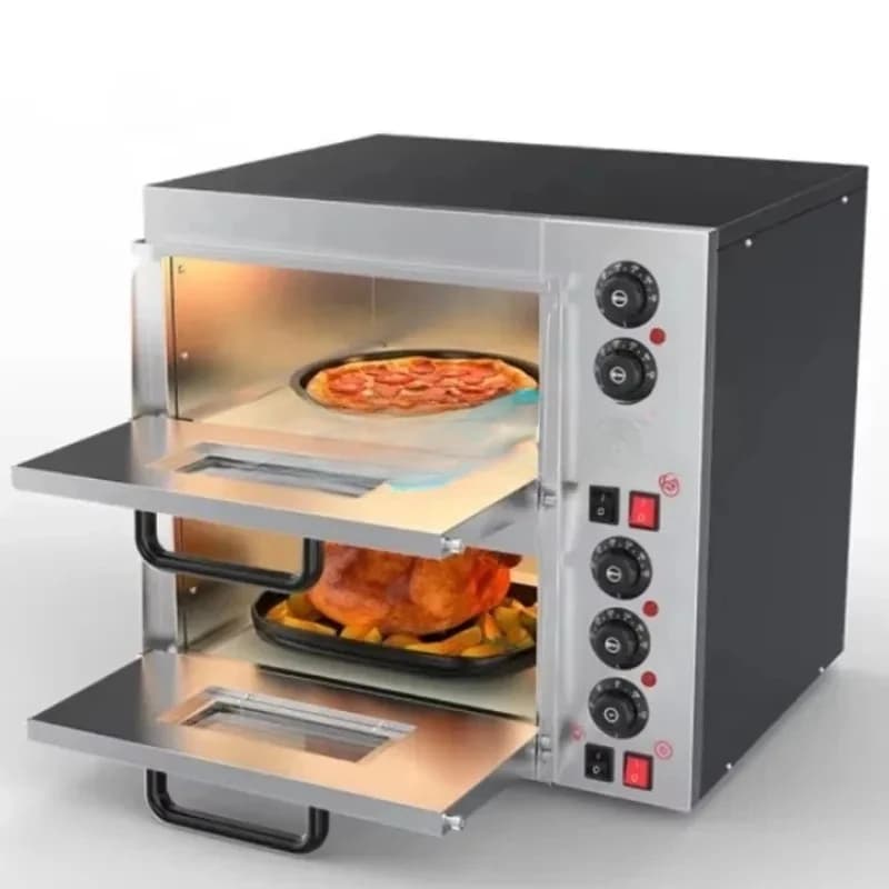 Forno Elettrico Commerciale per Pizza con Struttura in Acciaio Inox e Base in Pietra di Marmo, Certificato CE, Alta Efficienza, Durevole, in Vendita