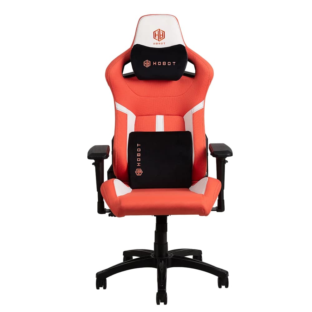 Sedia Girevole Arancione con Schienale Alto, Ergonomica 4D in Pelle PU, Sedia da Ufficio e Gaming in Tessuto, Poggiatesta Regolabile, Reclinabile, Struttura in Ferro