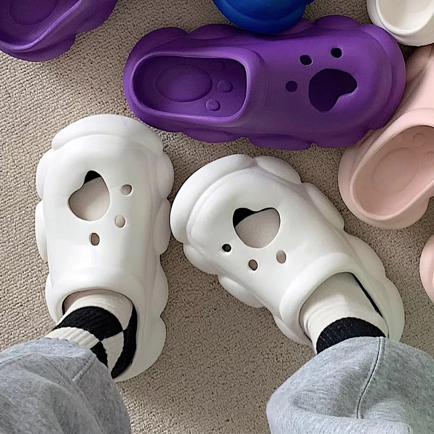 Sandali infradito da spiaggia di design originale per coppia, da donna e da uomo, estivi, per studenti, con fondo spesso, traspiranti, stile High Street