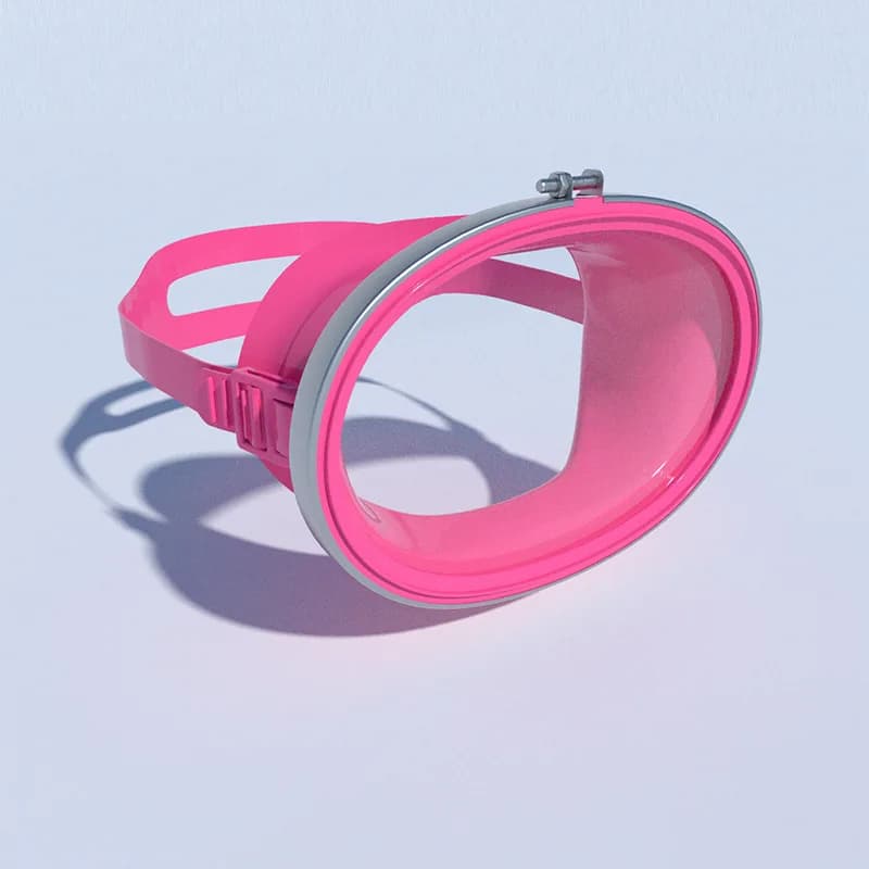 Snorkeling Mask with 4mm Tempered Glass Lens, Wide Visive Field and Highly Elastic PVC Strap Adjustable