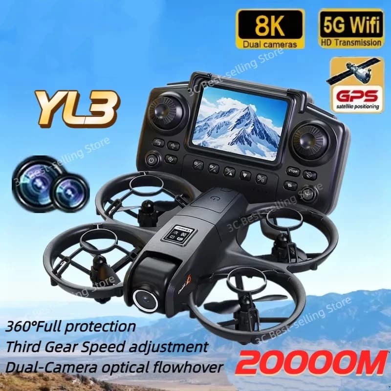 Drone YT3 8K HD 5G GPS Professional for Air Photography, Aeromobile Remote Control with Double HD Camera, Quadricottero Toy, New 2026