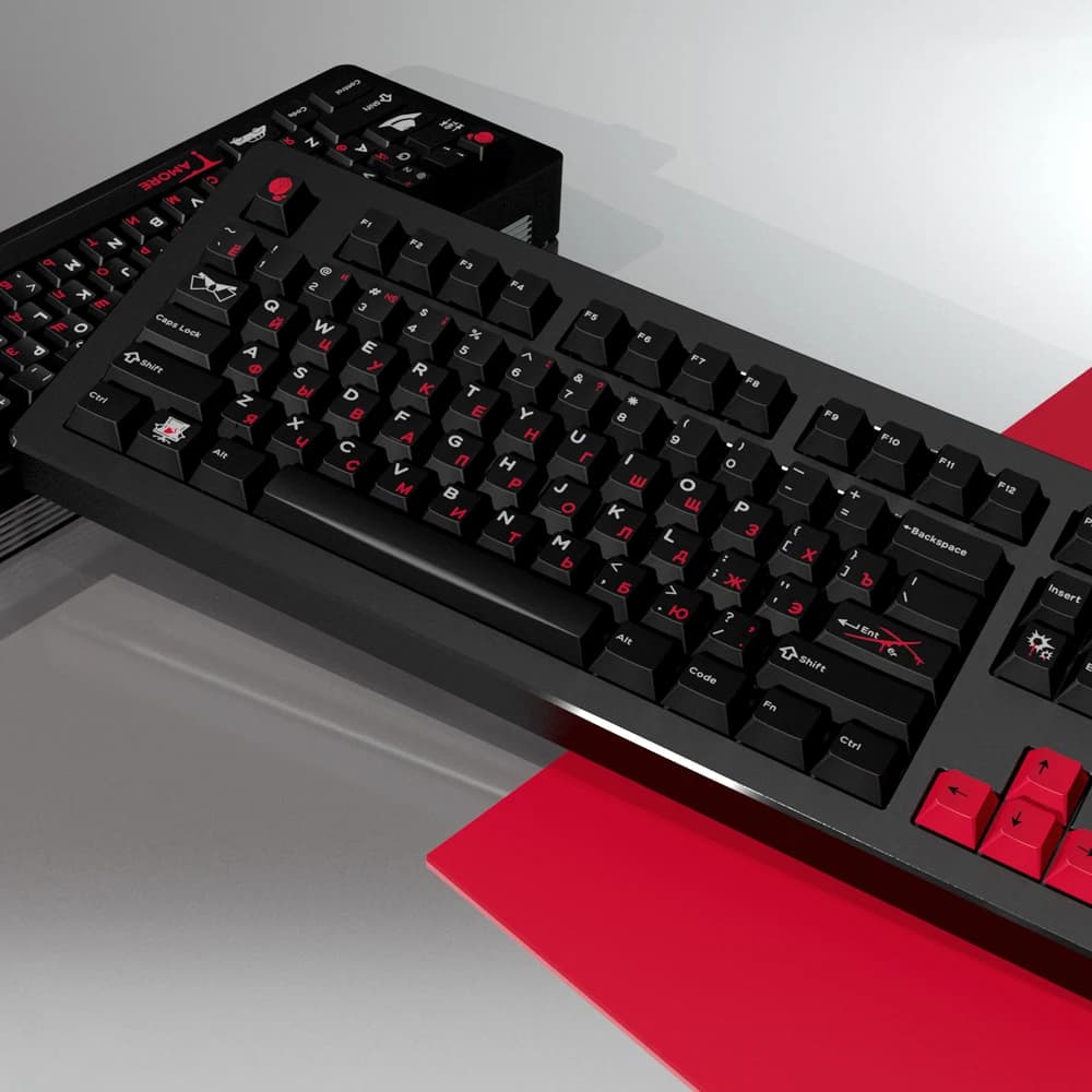 INKY X domkey Cherry Amore Red ABS Doubleshot keycap per mx stem keyboard poker 87 104 gh60 xd64 xd68 xd87 bm60 bm65 bm80