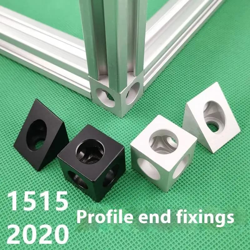 4PCS 2020 In Aluminium Alloy Corner Dado Code Square Fixed Accessories For Triangular 3D Printers Aluminum Blocks Corner Connector