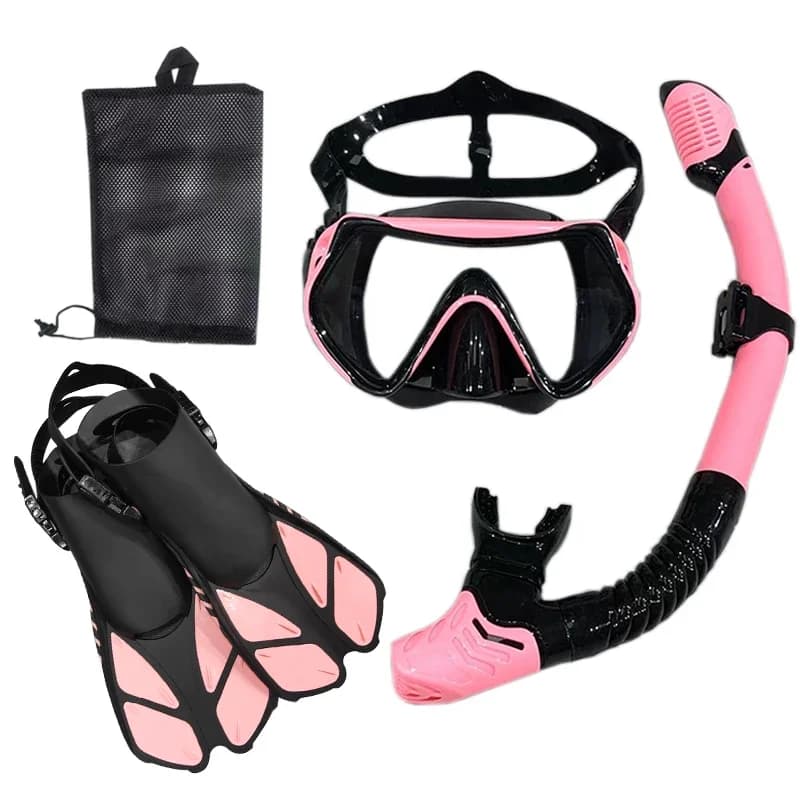 Set di occhiali per maschera da sub per snorkeling Set per adulti unisex Tubo per respiro facile Attrezzatura per il nuoto Attrezzatura per lo snorkeling Set da allenamento subacqueo leggero