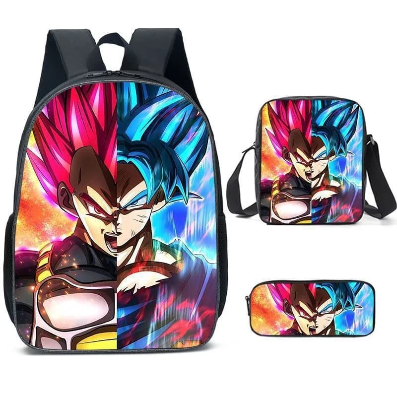 Anime Dragon Ball Super Kids 3Pcs Backpack Set Ultra Instinct Son Goku Schoolbag Crossbody Bag Pencil Case Children School Gift