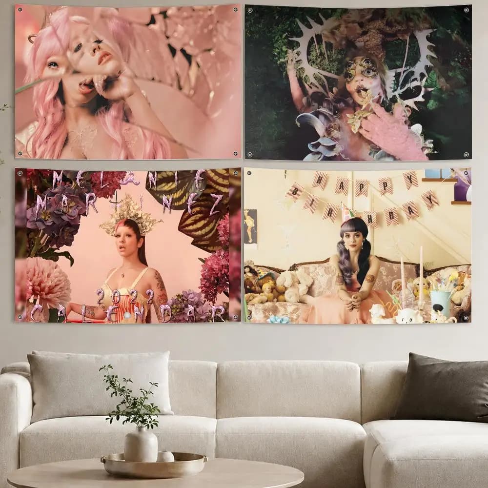 Singer M-Melanie Martinez The Vatican Flags Aesthetic Wall Tapestry Printed Wall Hanging Living Room Party Outdoor Decor