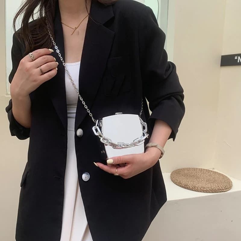 Mini Luxury Gold Party Fashion Small Women's Fashion Small Bag PVC Shoulder Bag For Women's Meeting Bag Shopping Bag