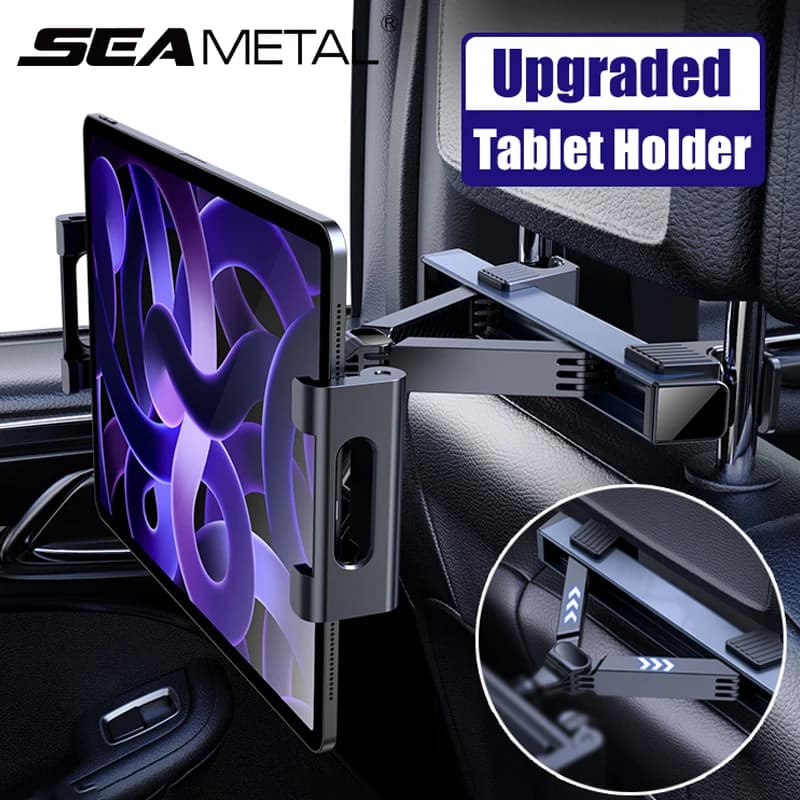SEAMETAL Supporto per telefono per poggiatesta per auto aggiornato Supporto da tavolo automatico telescopico anti-vibrazione Supporto per smartphone per iPhone iPad da 4-12,9 pollici
